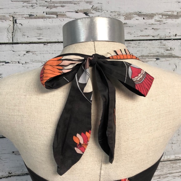 Anthro Edme & Esyllte Brown Floral Halter Top Size 2 - Picture 4 of 6